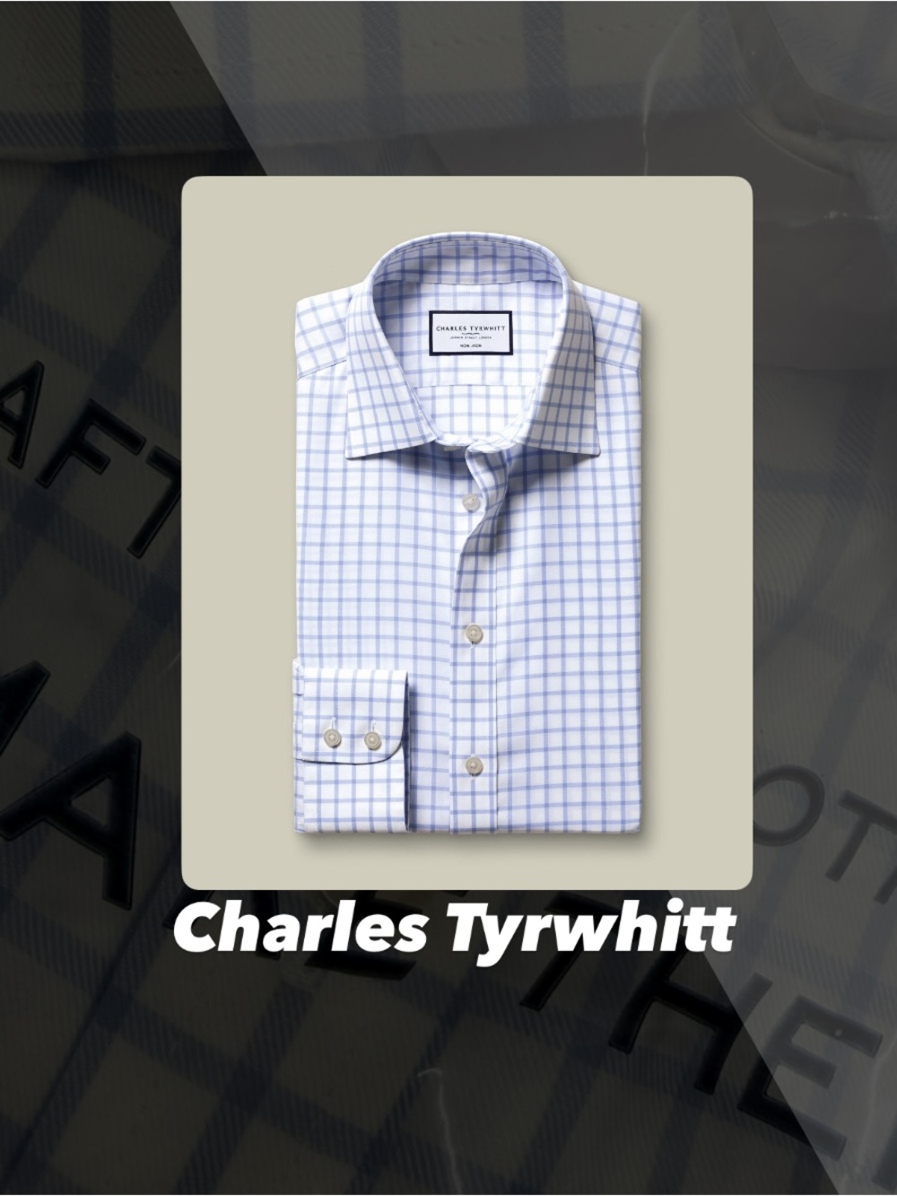NWT Charles Tyrwhitt Sky Blue Check Shirt